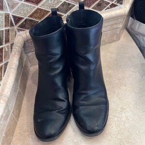 Black Leather Ankle Boots